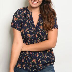 NWT Adorable & versatile mini floral top by Angela  2XL avail!